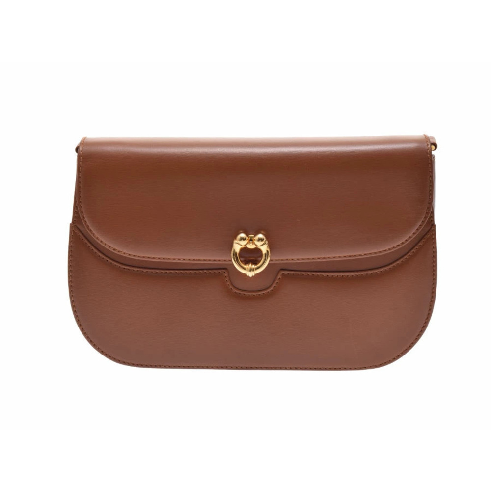 Gucci chain shoulder bag calfskin Camel Brown